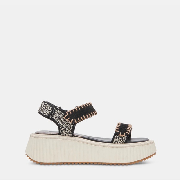 Dolce Vita Debra Sandals -  Black/White Nubuck - Picture 2 of 9